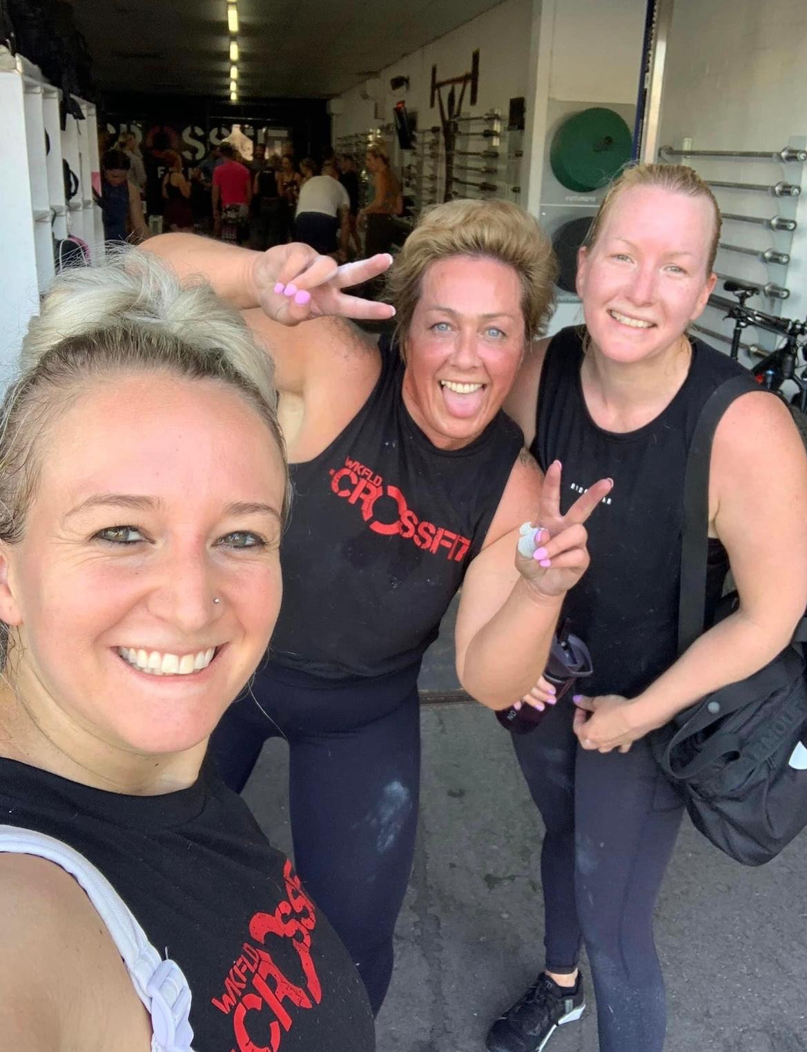Victoria with her Crossfit friends after a workout